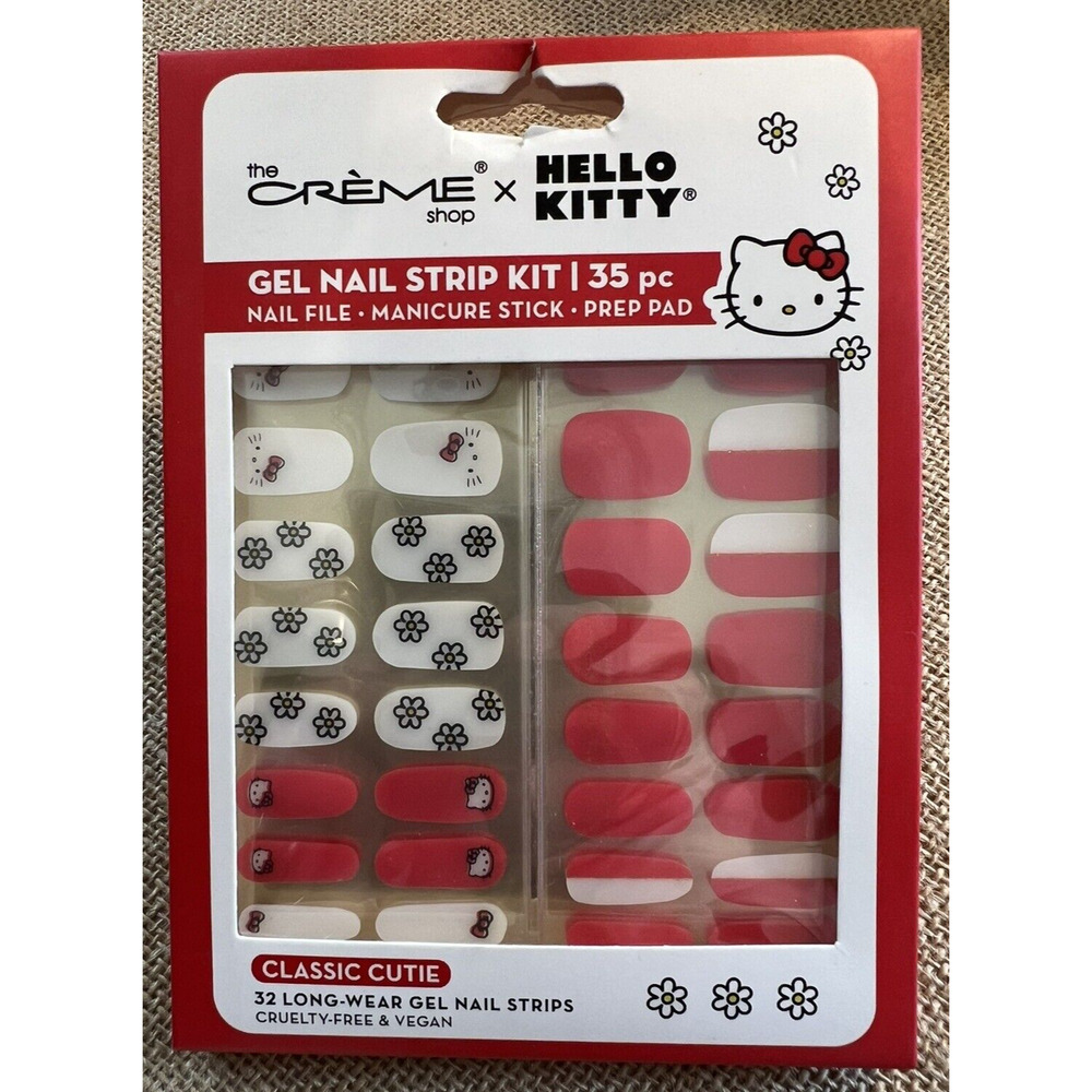 HELLO KITTY 35 Piece Gel Nail Strip Kit-Classic Cutie, NWT